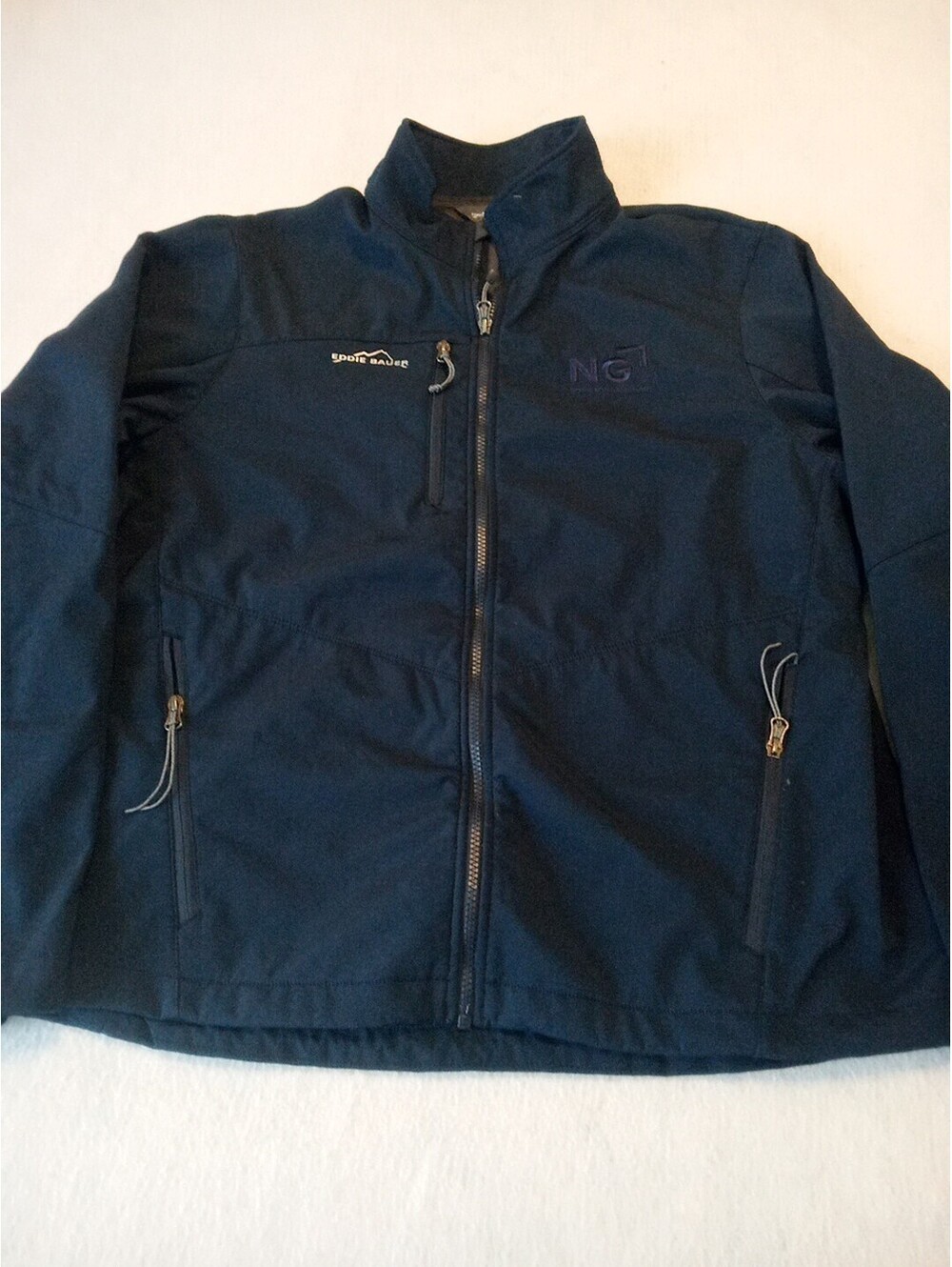 Eddie Bauer Womens Size XL Full Zip Up Fleece Mock Neck Jacket in Navy - NWOT